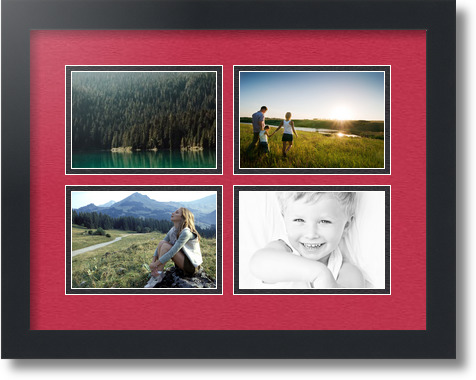 ArtToFrames Collage Mat Picture Photo Frame - 4 4x6" Openings in Satin Black 11