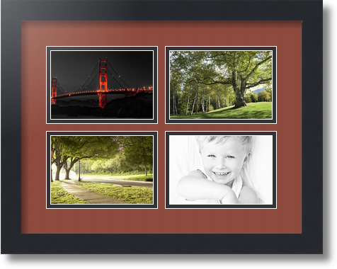 ArtToFrames Collage Mat Picture Photo Frame - 4 4x6" Openings in Satin Black 11