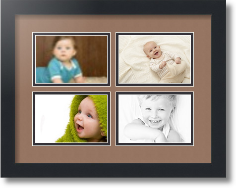 ArtToFrames Collage Mat Picture Photo Frame - 4 4x6" Openings in Satin Black 11