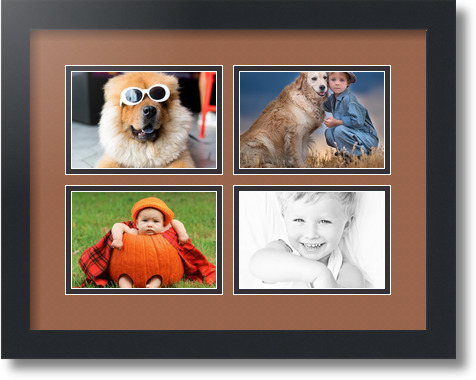 ArtToFrames Collage Mat Picture Photo Frame - 4 4x6" Openings in Satin Black 11