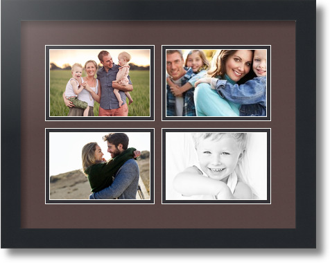 ArtToFrames Collage Mat Picture Photo Frame - 4 4x6" Openings in Satin Black 11