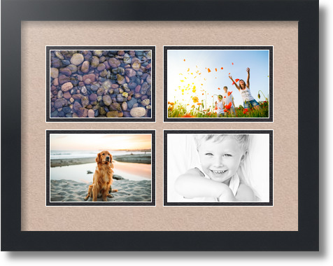 ArtToFrames Collage Mat Picture Photo Frame - 4 4x6" Openings in Satin Black 11