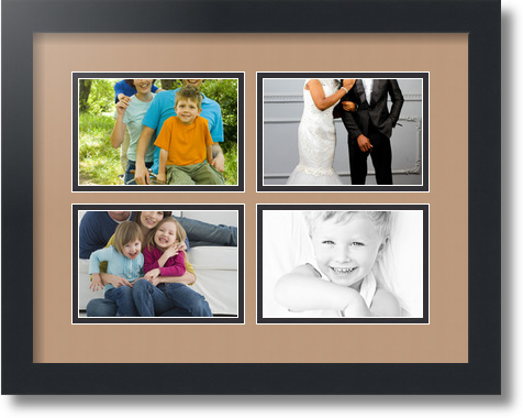 ArtToFrames Collage Mat Picture Photo Frame - 4 4x6" Openings in Satin Black 11