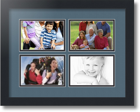 ArtToFrames Collage Mat Picture Photo Frame - 4 4x6" Openings in Satin Black 11