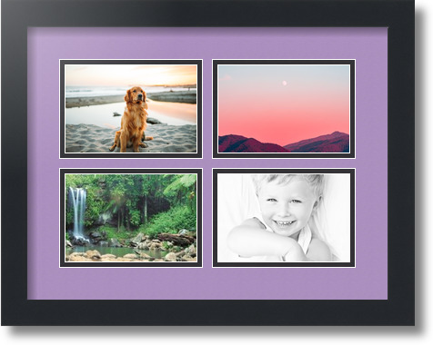 ArtToFrames Collage Mat Picture Photo Frame - 4 4x6" Openings in Satin Black 11