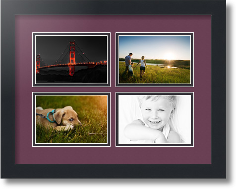 ArtToFrames Collage Mat Picture Photo Frame - 4 4x6" Openings in Satin Black 11