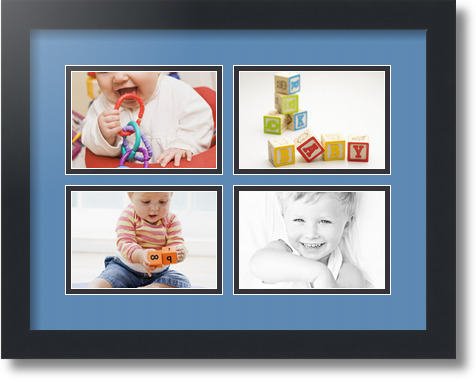 ArtToFrames Collage Mat Picture Photo Frame - 4 4x6" Openings in Satin Black 11