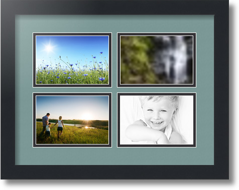 ArtToFrames Collage Mat Picture Photo Frame - 4 4x6" Openings in Satin Black 11