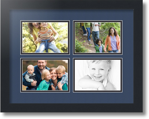 ArtToFrames Collage Mat Picture Photo Frame - 4 4x6" Openings in Satin Black 11