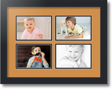 ArtToFrames Collage Mat Picture Photo Frame - 4 4x6" Openings in Satin Black 11