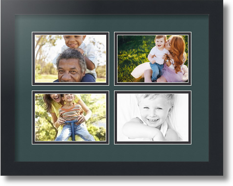 ArtToFrames Collage Mat Picture Photo Frame - 4 4x6" Openings in Satin Black 11