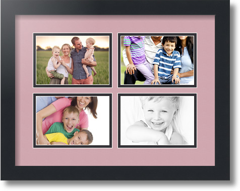 ArtToFrames Collage Mat Picture Photo Frame - 4 4x6" Openings in Satin Black 11