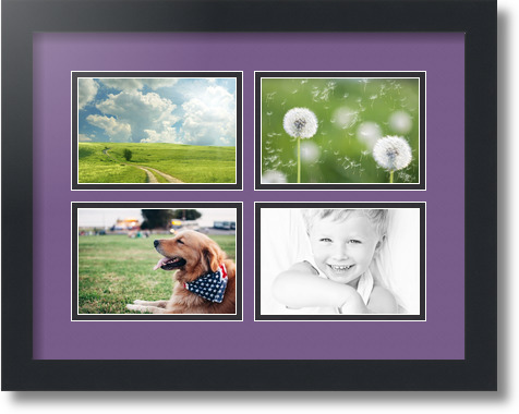 ArtToFrames Collage Mat Picture Photo Frame - 4 4x6" Openings in Satin Black 11