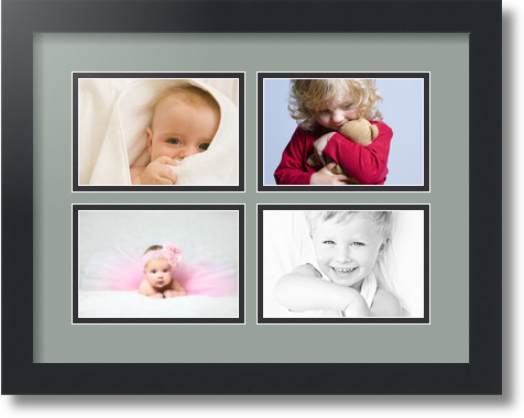 ArtToFrames Collage Mat Picture Photo Frame - 4 4x6" Openings in Satin Black 11