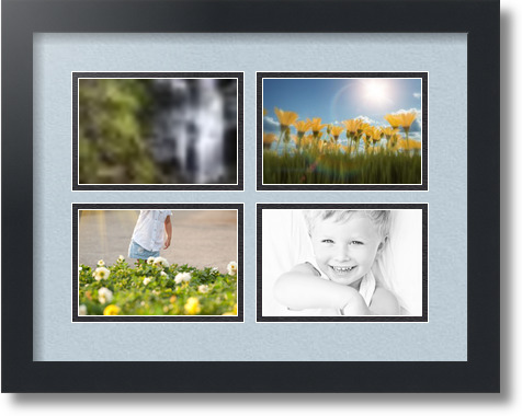 ArtToFrames Collage Mat Picture Photo Frame - 4 4x6" Openings in Satin Black 11