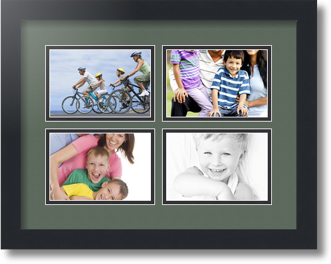 ArtToFrames Collage Mat Picture Photo Frame - 4 4x6" Openings in Satin Black 11