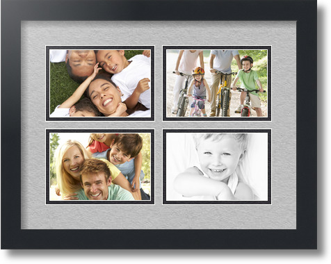 ArtToFrames Collage Mat Picture Photo Frame - 4 4x6" Openings in Satin Black 11