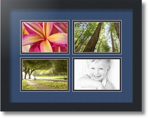 ArtToFrames Collage Mat Picture Photo Frame - 4 4x6" Openings in Satin Black 11