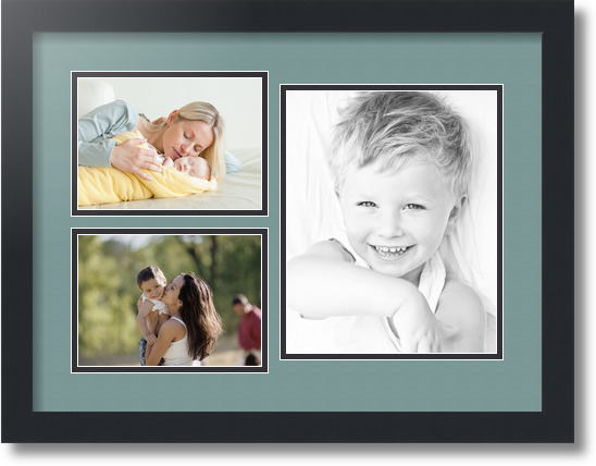 ArtToFrames Collage Mat Picture Photo Frame 3 Openings in Satin White 1128 