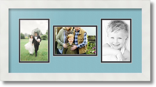 ArtToFrames Collage Mat Picture Photo Frame 3 4x6" Openings in Satin White 113