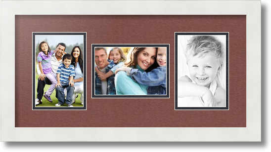 ArtToFrames Collage Mat Picture Photo Frame 3 4x6" Openings in Satin White 113