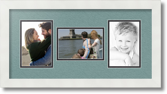 ArtToFrames Collage Mat Picture Photo Frame 3 4x6" Openings in Satin White 113