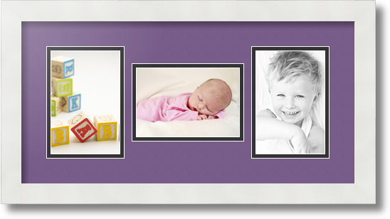 ArtToFrames Collage Mat Picture Photo Frame 3 4x6" Openings in Satin White 113