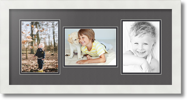 ArtToFrames Collage Mat Picture Photo Frame 3 5x7" Openings in Satin White 114 