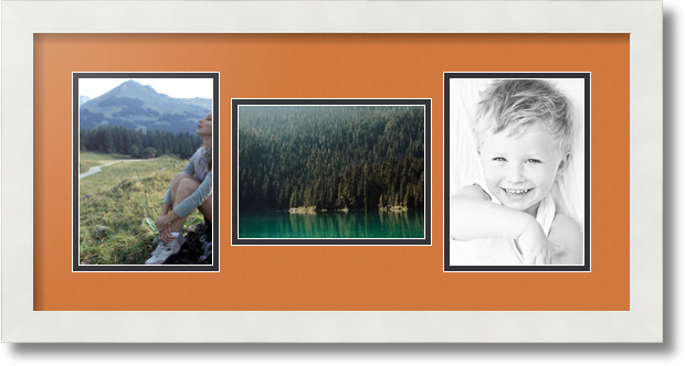 ArtToFrames Collage Mat Picture Photo Frame 3 5x7" Openings in Satin White 114