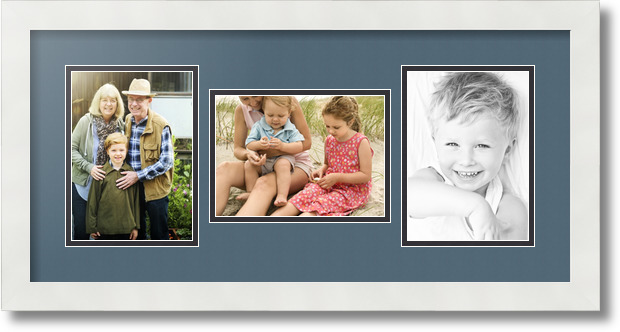 ArtToFrames Collage Mat Picture Photo Frame 3 5x7" Openings in Satin White 114