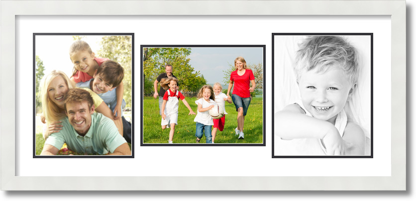 ArtToFrames Collage Mat Picture Photo Frame 3 8x10" Openings in Satin White 117