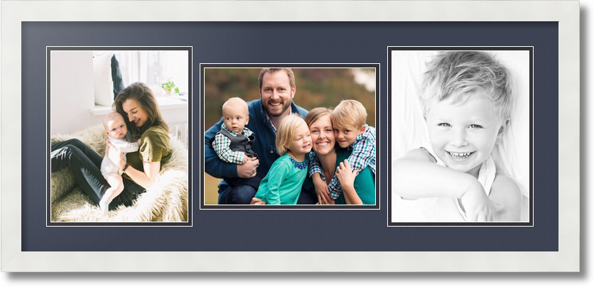 ArtToFrames Collage Mat Picture Photo Frame 3 8x10" Openings in Satin White 117