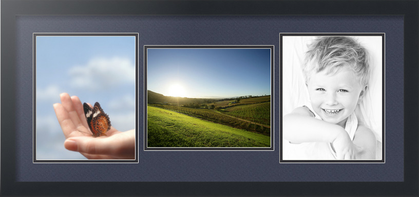 ArtToFrames Collage Picture Frame - 3 Openings For 8x10 Photos, Satin Black Finish (Model 117)