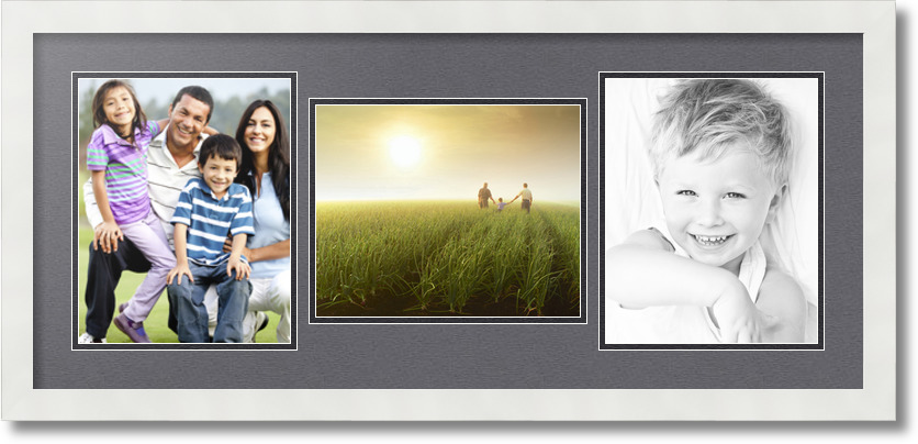 ArtToFrames Collage Mat Picture Photo Frame 3 8x10" Openings in Satin White 117