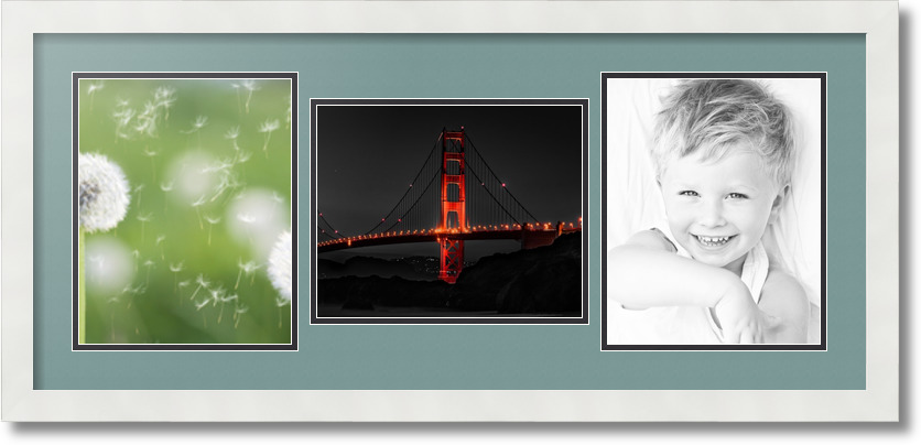 ArtToFrames Collage Mat Picture Photo Frame 3 8x10" Openings in Satin White 117