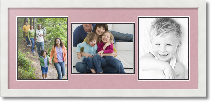 ArtToFrames Collage Mat Picture Photo Frame 3 8x10" Openings in Satin White 117