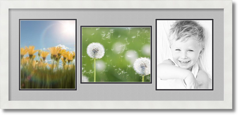 ArtToFrames Collage Mat Picture Photo Frame 3 8x10" Openings in Satin White 117