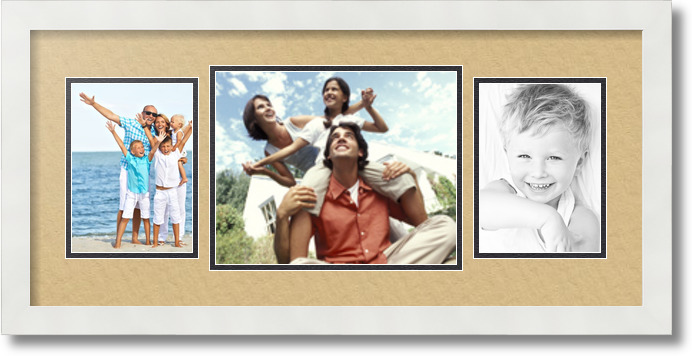 ArtToFrames Collage Mat Picture Photo Frame 3 Openings in Satin White 118