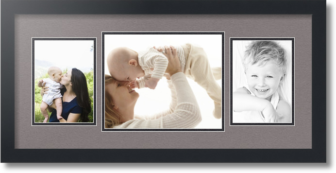 ArtToFrames Collage Mat Picture Photo Frame 3 Openings in Satin White 118 