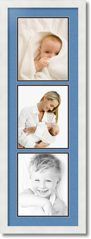 ArtToFrames Collage Mat Picture Photo Frame 3 8x10" Openings in Satin White 139 