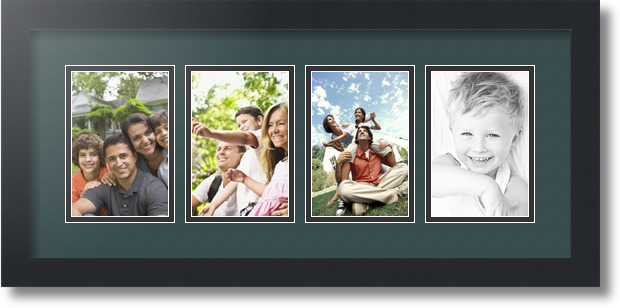 ArtToFrames Collage Mat Picture Photo Frame - 4 4x6" Openings in Satin Black 14