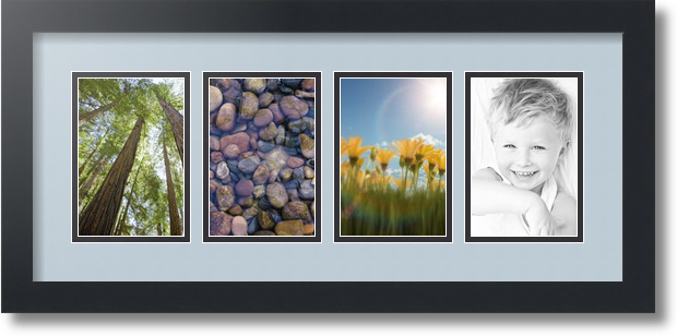 ArtToFrames Collage Mat Picture Photo Frame - 4 4x6" Openings in Satin Black 14