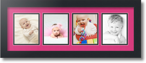 ArtToFrames Collage Mat Picture Photo Frame - 4 4x5" Openings in Satin Black 16