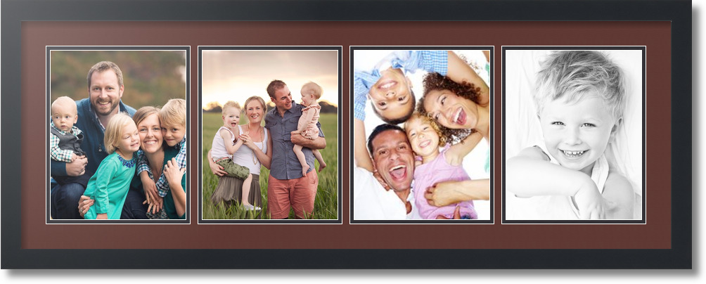 ArtToFrames Collage Mat Picture Photo Frame - 4 8x10" Openings Satin Black 19