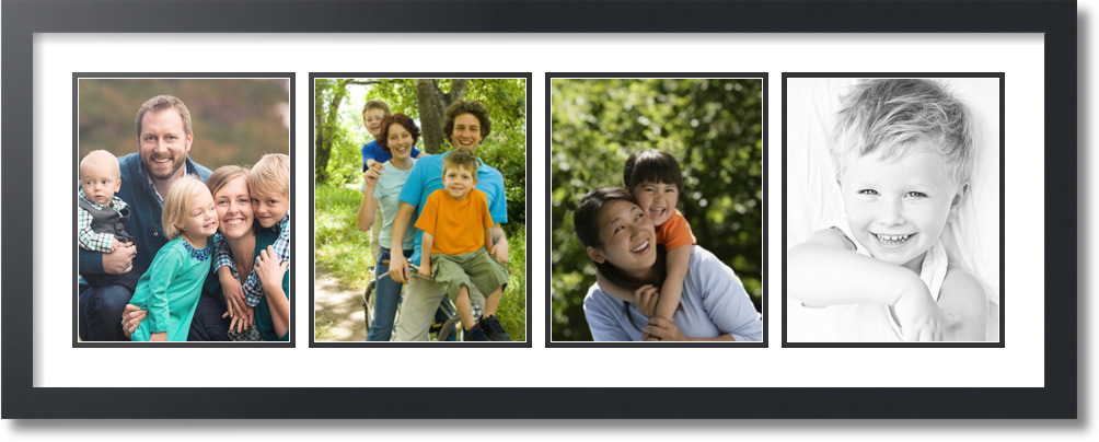 ArtToFrames Collage Mat Picture Photo Frame - 4 8x10" Openings Satin Black 19