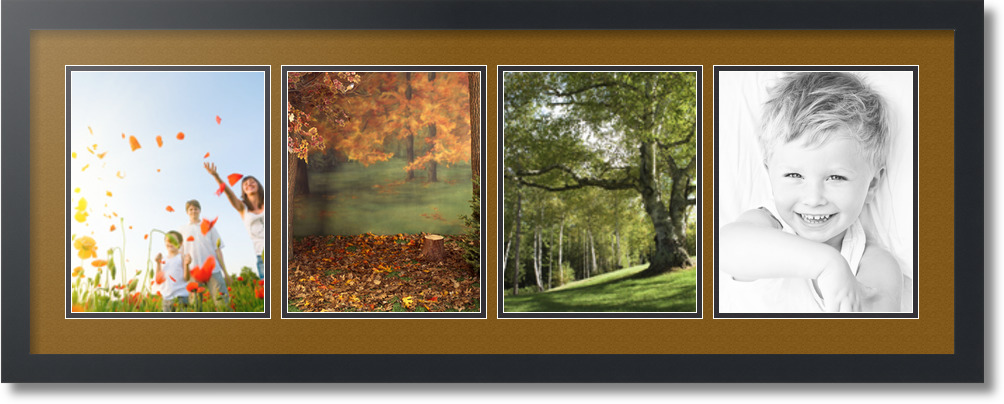 ArtToFrames Collage Mat Picture Photo Frame - 4 8x10" Openings Satin Black 19