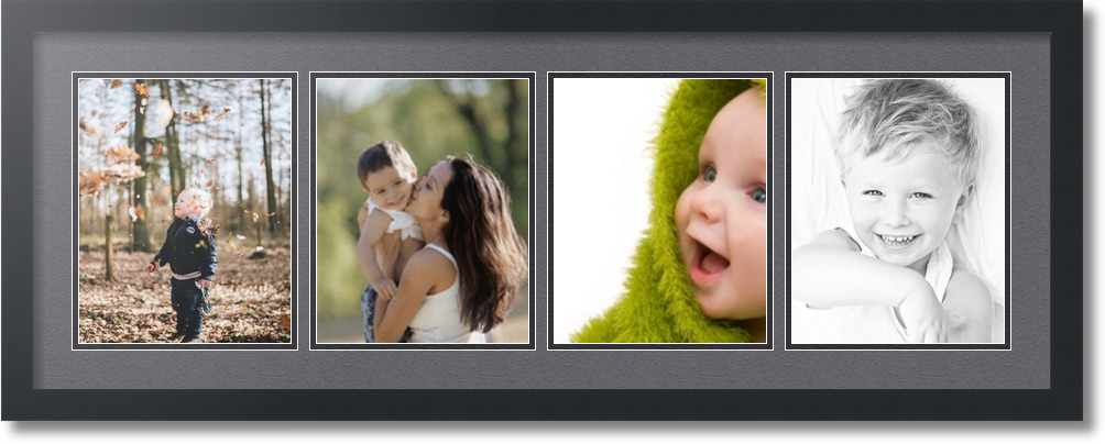 ArtToFrames Collage Mat Picture Photo Frame - 4 8x10" Openings Satin Black 19