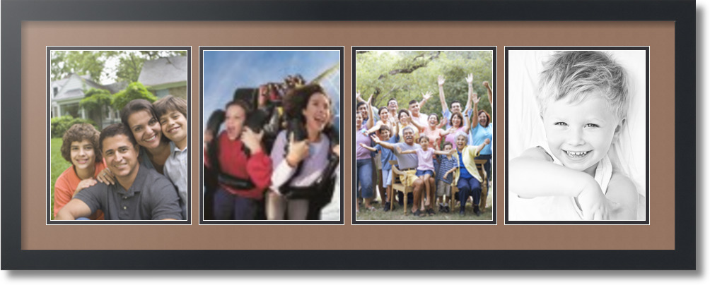 ArtToFrames Collage Mat Picture Photo Frame - 4 8x10" Openings Satin Black 19