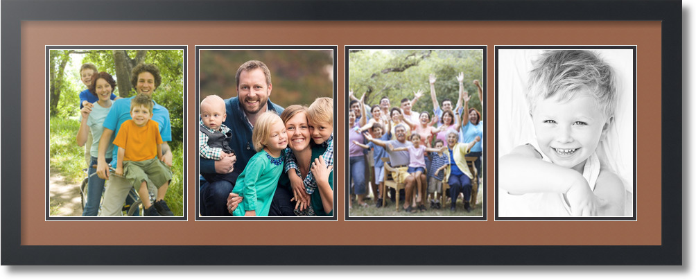 ArtToFrames Collage Mat Picture Photo Frame - 4 8x10" Openings Satin Black 19