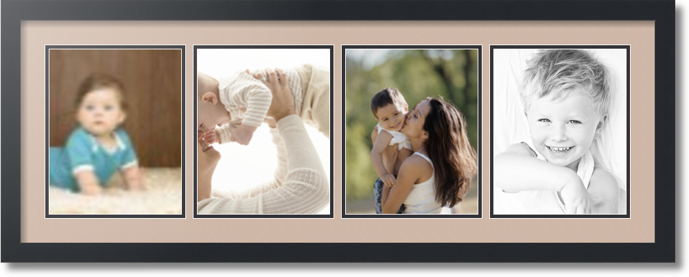 ArtToFrames Collage Mat Picture Photo Frame - 4 8x10" Openings Satin Black 19